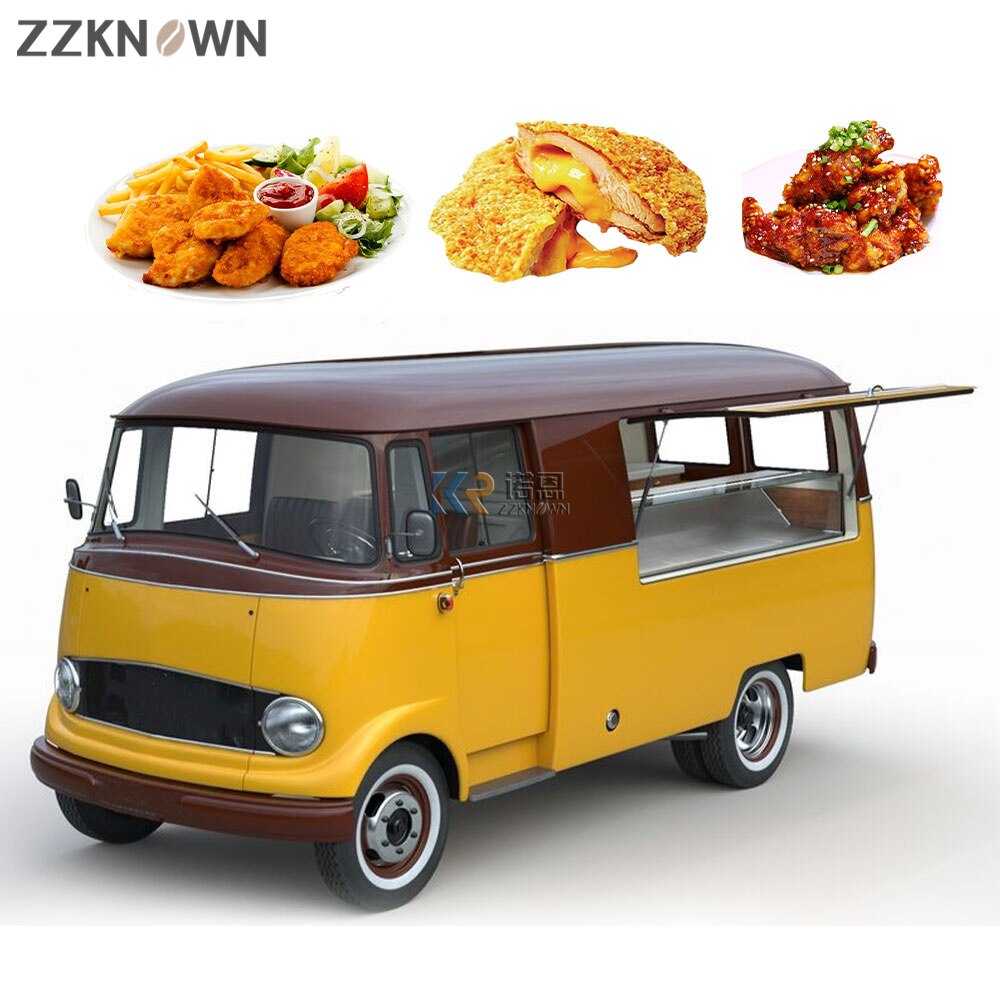 Street Fast Food Trucks Mobile Food Trailer for Sale Breakfast Snack Ice Cream Shop Kitchen Equipment