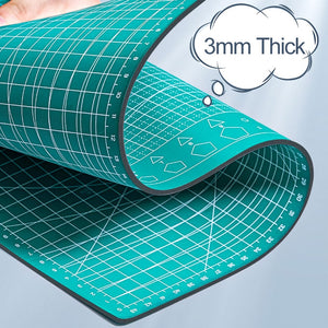 Professional Cutting Mat for Sewing Craft Hobby Scrapbooking Quilting Project, Self Healing Double-Sided Rotary Green Board Pad