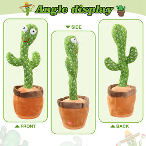 Dancing Cactus Repeat Talking Toy Electronic Plush Toys Can Sing Record Lighten Battery USB Charging Early Education Funny Gift