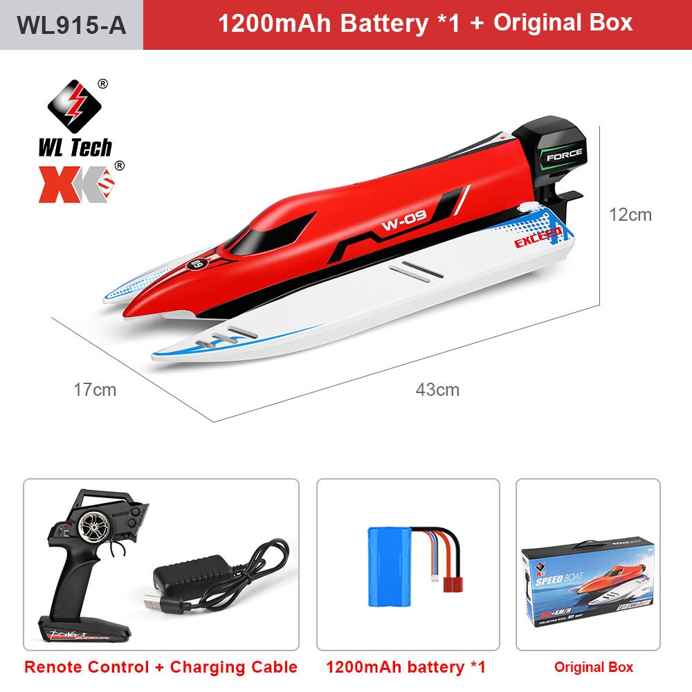 WLtoys WL916 WL915-A RC Boat 2.4Ghz 55KM/H Brushless High Speed Racing Boat Model Remote Control Speedboat Children RC Toys