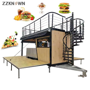 Fast Food Trailer All Purpose Street Restaurant Double Decker Mobile Food Truck For Sale With Kitchen