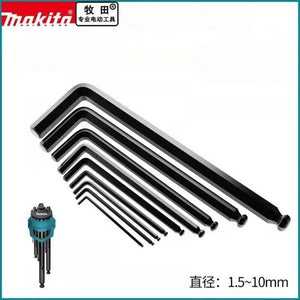 Makita 9PCS Allen Wrench Set Special Long Ball Head Inner Hexagonal Combination Lengthened Flat Head Repair Tool