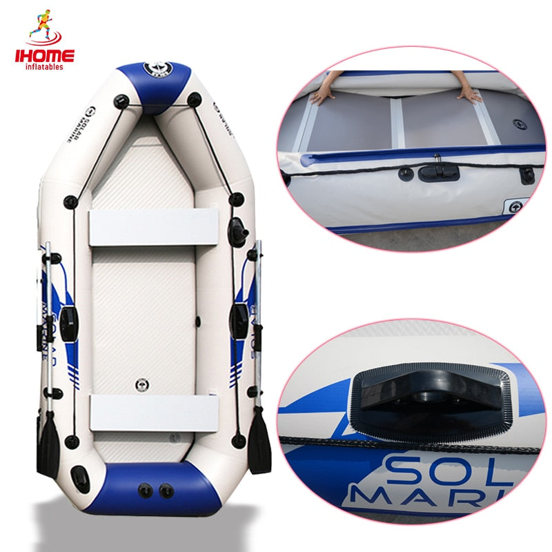 PVC Inflatable Boat 3 Layer Inflatable Fishing Boats Laminated Wear-Resistant Kayak Boats for 2-6 Person Kayak Rowing Canoe