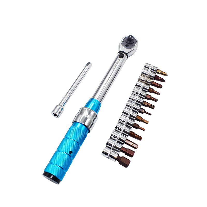 Torque Wrench Set 1/4" 2-24Nm Bike Torque Wrench Allen Key Tool Socket Spanner Set Cycling Tool Bicycle Repair Kit 15Pc