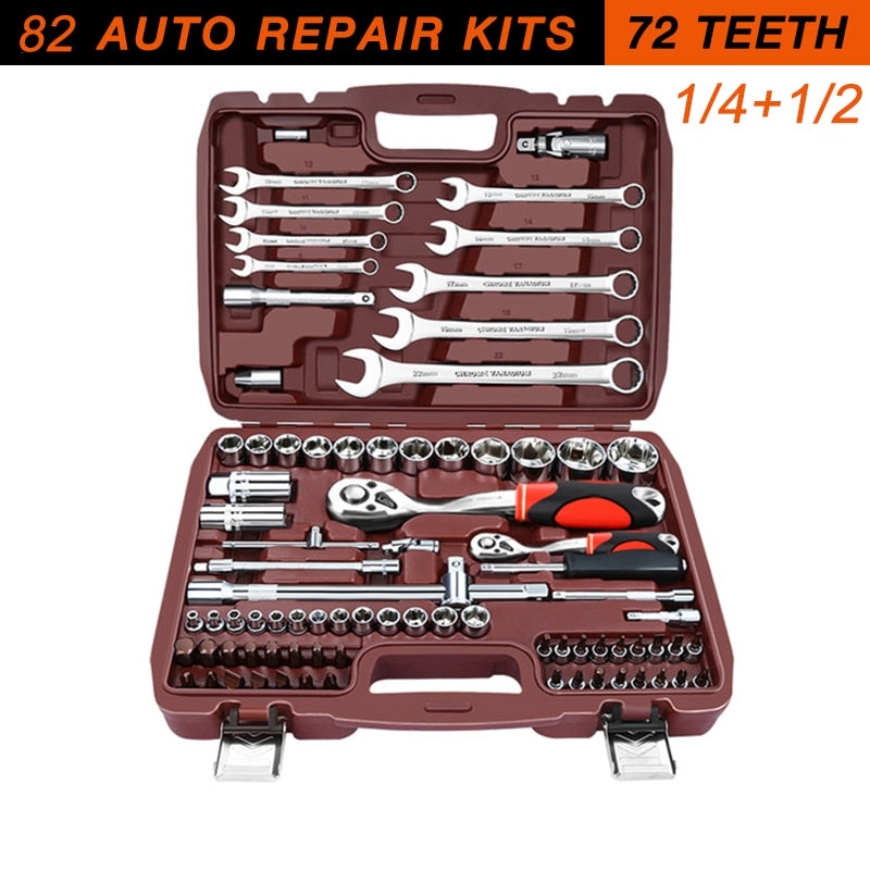 Socket Set Universal Car Repair Tool Ratchet Set Torque Wrench Combination Bit A Set Of Keys Multifunction DIY toos