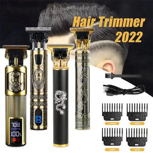 All Metal Vintage T9 Machine Women&#39;s Hair Clipper Hairdresser Professional Haircut Machine 0 Mm Nose and Ear Trimmer Finish Man