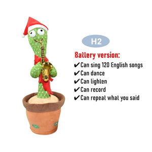 Dancing Cactus Repeat Talking Toy Electronic Plush Toys Can Sing Record Lighten Battery USB Charging Early Education Funny Gift