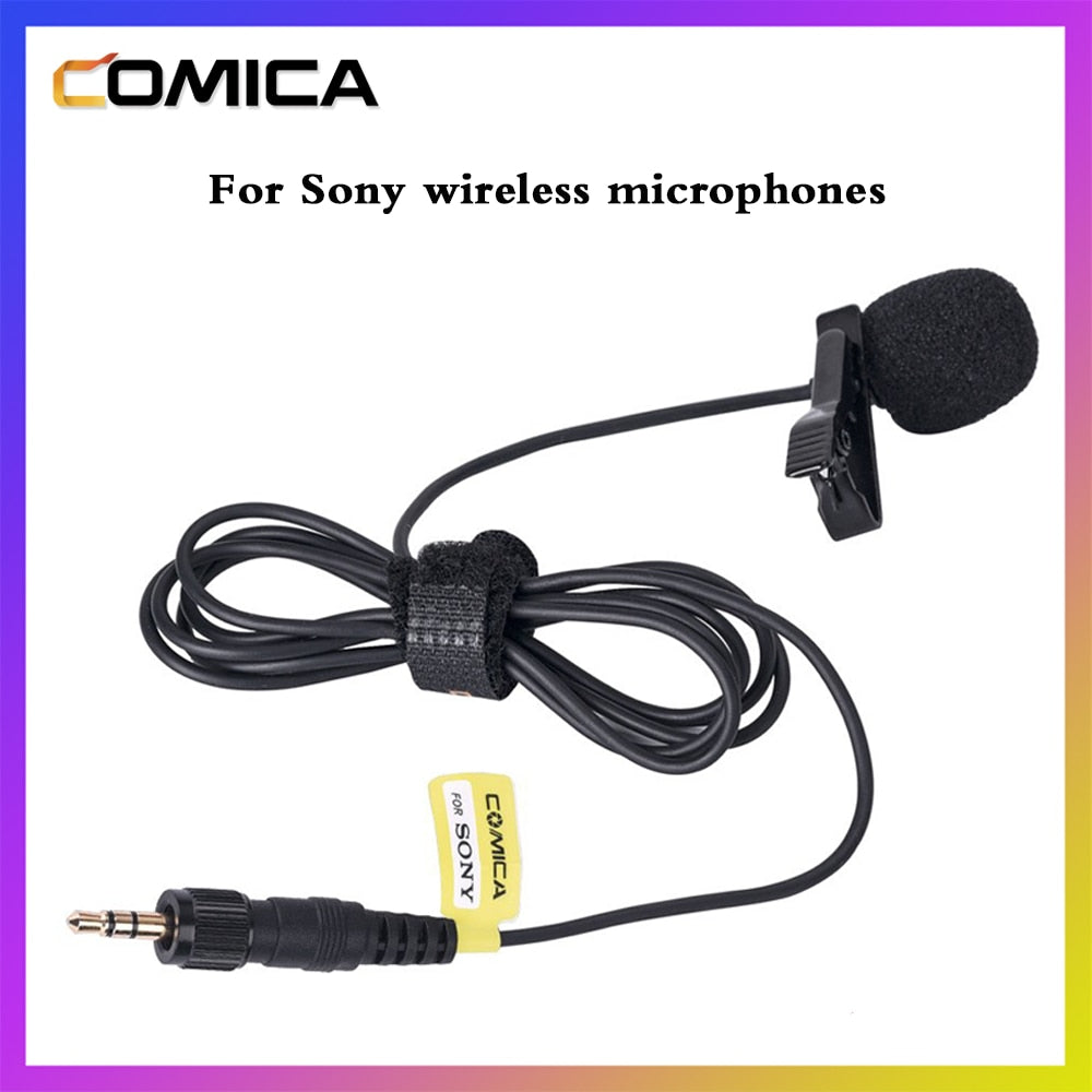 Comica CVM-M-O2 3.5mm Lavalier Microphone Omnidirectional Lapel Lav Mic for Sony Wireless Microphone Transmitter